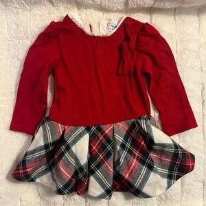 Red Plaid Dress with Long Sleeves